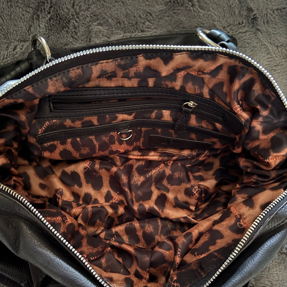 B Makowsky Black Leather Bag - Picture 8 of 9